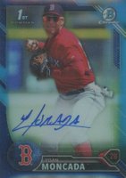 2016 Bowman Prospect Autographs #YM  Yoan Moncada Chrome-Blue Refractor Baseball Card