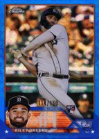2023 Topps Chrome Logofractor Edition #182 Riley Greene Blue Refractor Baseball Card