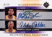 2005 Ultimate Collection Ultimate Dual Signatures #DS-JA Abdul-Jabbar/Johnson Basketball Card