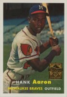2000 Topps Hank Aaron #4 1957 Topps Reprint Baseball Card