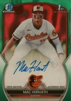 2023 Bowman Draft Chrome Prospect Autograph #CDAMH Mac Horvath Green Lava Baseball Card