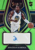 2021 Panini Select Rookie Signatures #RSJKM Jonathan Kuminga Neon Green Prizm Basketball Card