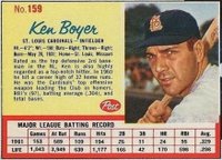 1962 Post Cereal #159 Ken Boyer Baseball Card