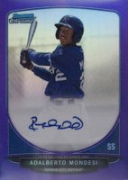2013 Bowman Chrome Prospect Autograph #BCPAMO Adalberto Mondesi Purple Refractor Baseball Card