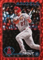 2024 Topps #27 Mike Trout Red Crackle Foil Board Baseball Card