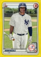 2020 Bowman Paper Prospects #BP8 Jasson Dominguez Yellow Baseball Card