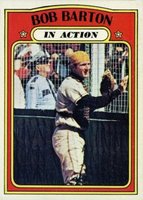 1972 Topps #40 Bob Barton In Action Baseball Card