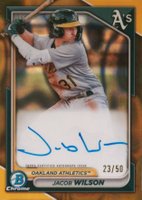 2024 Bowman Chrome Prospect Autographs #CPAJWI Jacob Wilson Hta Gold Lava Refractor Baseball Card
