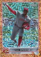 2022 Topps Chrome #224 Hunter Greene SP-Orange Speckle Refractor Baseball Card