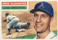 1956 Topps #109w Enos Slaughter White Back Baseball Card