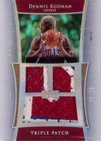 2004 UD Exquisite Collection Triple Patch #E3PRO Dennis Rodman Basketball Card