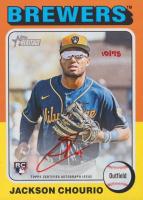 2024 Topps Heritage Real One Autographs #ROAJC Jackson Chourio Red Ink Baseball Card