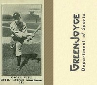 1916 Green-Joyce #181 Oscar Vitt Baseball Card