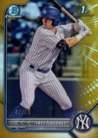 2022 Bowman Chrome Prospects #BCP137 Trey Sweeney Gold Refractor Baseball Card