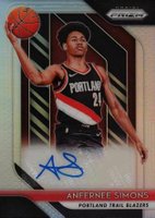 2018 Panini Prizm Rookie Signatures #RSASM Anfernee Simons Silver Prizm Basketball Card
