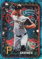 2024 Topps Holiday #H165 Paul Skenes Blue Metallic Holiday Tree Baseball Card