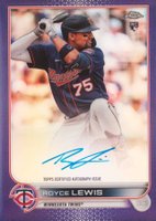 2022 Topps Chrome Rookie Autographs #RARL Royce Lewis Purple Refractor Baseball Card