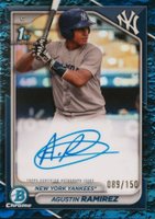 2024 Bowman Chrome Prospect Autographs #CPAAR Agustin Ramirez Blue Lunar Refractor Baseball Card