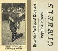 1916 Gimbels #149 Dick Rudolph Baseball Card