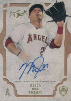 2015 Topps Supreme Autograph #SA-MTT Mike Trout Orange Baseball Card
