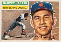 1956 Topps #77g Harvey Haddix Gray Back Baseball Card