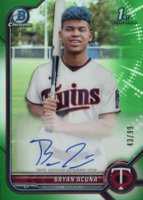 2022 Bowman Chrome Prospect Autographs #CPABA Bryan Acuna Green Refractor Baseball Card