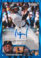 2023 Topps Chrome Update Autograph #ACLP Liover Peguero Blue Raywave Baseball Card