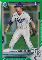 2021 Bowman Draft #BDC180 Carson Williams Chrome-Green Refractor Baseball Card