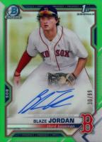 2021 Bowman Chrome Prospect Autographs #CPABJ Blaze Jordan Green Refractor Baseball Card