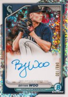 2024 Bowman Chrome Rookie Autographs #CRABW Bryan Woo Mini Diamond Refractor Baseball Card