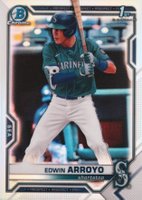 2021 Bowman Draft #BDC74 Edwin Arroyo Chrome-Refractor Baseball Card