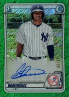 2020 Bowman Chrome Prospect Autographs #CPAJDO Jasson Dominguez Green Shimmer Baseball Card