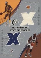 2002 SPx Winning Combos #WC/MJ Wilt Chamberlain/MichaelJordan Jerseys Basketball Card