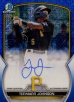 2023 Bowman Mega Box Chrome Prospect Autographs #TJ Termarr Johnson Blue Baseball Card
