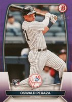 2023 Bowman #70 Oswald Peraza Purple Baseball Card