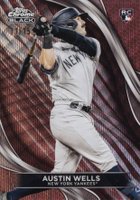 2024 Topps Chrome Black #8 Austin Wells Rose Gold Wave Baseball Card