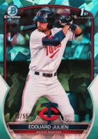 2023 Bowman Sapphire Edition Chrome Prospects #BCP82 Edouard Julien Aqua Baseball Card