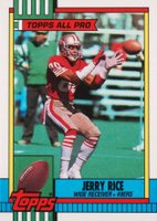1990 Topps #8 Jerry Rice Disclaimer Back Football Card