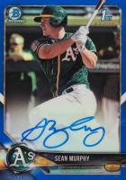 2018 Bowman Prospects Autographs Chrome #SMU Sean Murphy Blue Refractor Baseball Card