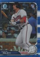 2019 Bowman Chrome #84 Austin Riley Blue Refractor Baseball Card