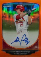 2013 Bowman Chrome Prospect Autograph #BCASP Stephen Piscotty Orange Refractor Baseball Card