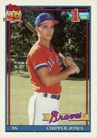 1991 O-Pee-Chee #333 Chipper Jones Baseball Card