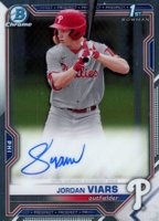 2021 Bowman Draft Chrome Draft Pick Autographs #CDAJV Jordan Viars Baseball Card