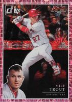 2019 Panini Donruss Action All-Stars #AA3 Mike Trout Pink Firework Baseball Card