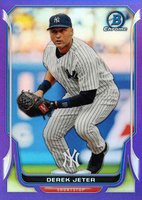 2014 Bowman Chrome #89 Derek Jeter Purple Refractor Baseball Card