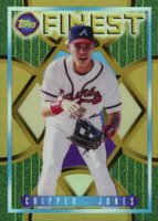 2022 Topps Finest Flashbacks #206 Chipper Jones SP-Gold Refractor Baseball Card