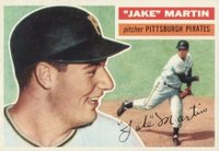 1956 Topps #129w Jake Martin White Back Baseball Card