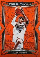 2023 Panini Obsidian #80 Allen Iverson Electric Etch Orange Flood Basketball Card