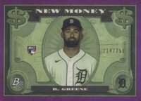 2023 Bowman Platinum New Money #NM8 Riley Greene Purple Baseball Card