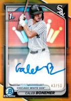 2024 Bowman Draft Chrome Prospect Autographs #CPACBO Caleb Bonemer Gold Refractor Baseball Card